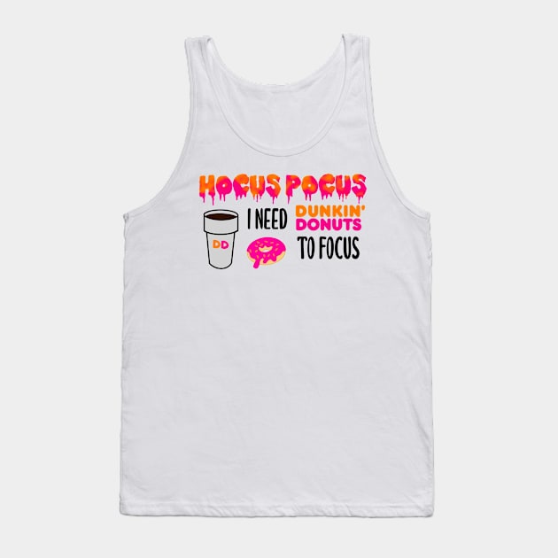 Hocus Pocus I Need (Hot) Coffee to Focus Tank Top by GrellenDraws